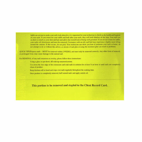 Direct Salon Supplies Nail Aftercare Cards Pack 100