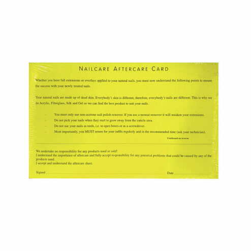 Direct Salon Supplies Nail Aftercare Cards Pack 100