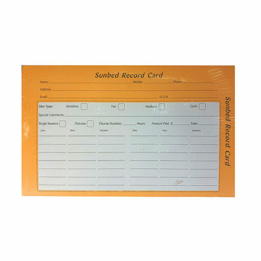 Direct Salon Supplies Sunbed Record Cards Pack 100