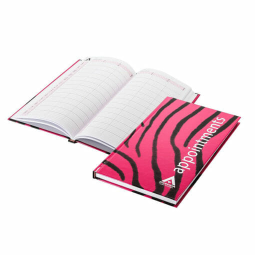 Agenda 3 Col Pink & Black Zebra Appointment Book