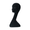 Black Poly Mannequin Head with Long Neck