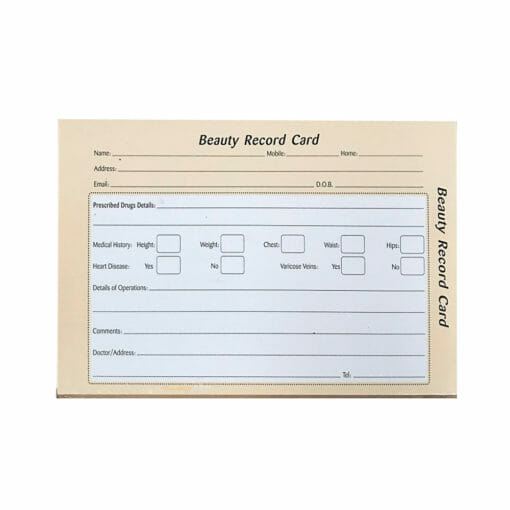 Direct Salon Supplies Beauty Record Cards Pack 100