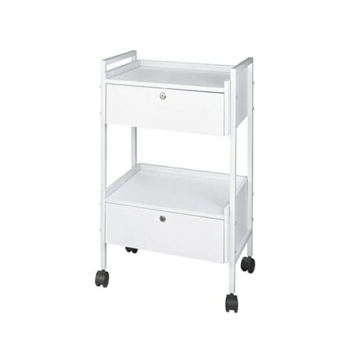 Direct Salon Supplies Two Tier White Trolley
