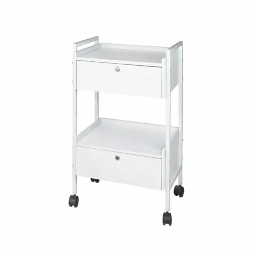 Direct Salon Supplies Two Tier White Trolley