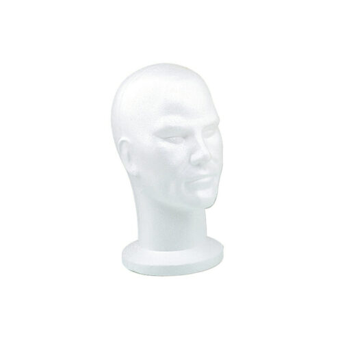 Male White Poly Mannequin Head