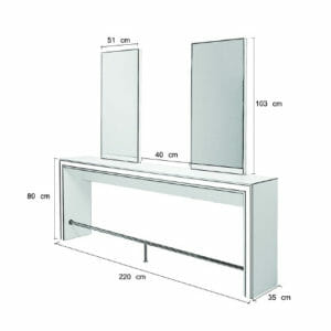 Mila Show II Wall Styling Unit Dimensions