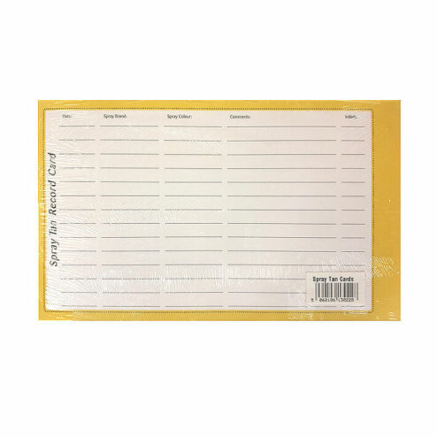 Direct Salon Supplies Spray Tan Record Cards Pack 100