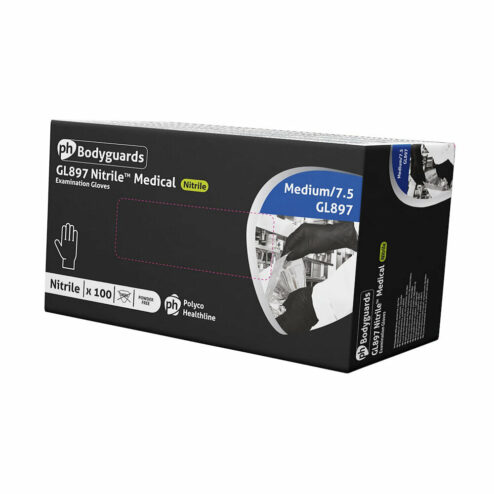 PH Bodyguards GL897 Black Nitrile Gloves Pack 100
