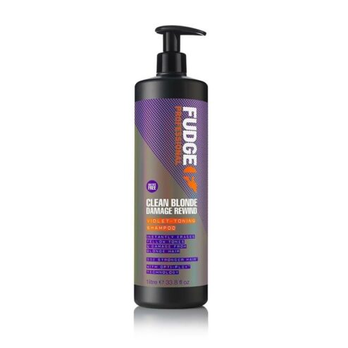 Fudge Clean Blonde Damage Rewind Violet Toning Shampoo 1Ltr