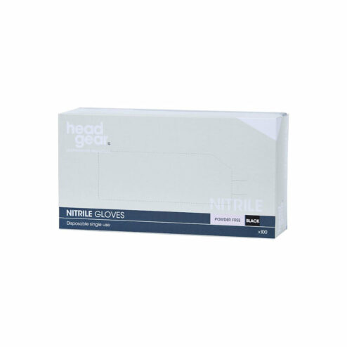 Head Gear Black Nitrile Powder Free Gloves Pack 100