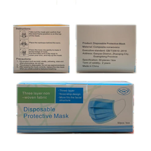 Disposable Face Masks 3 Ply Pack 50