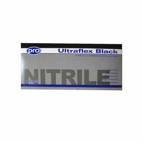 Pro UltraFlex Black Nitrile Gloves Pack 100