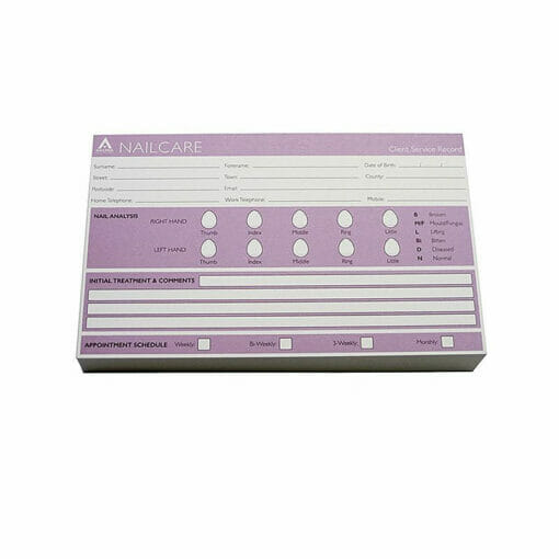 Agenda Nail Care Record Cards Pack 100