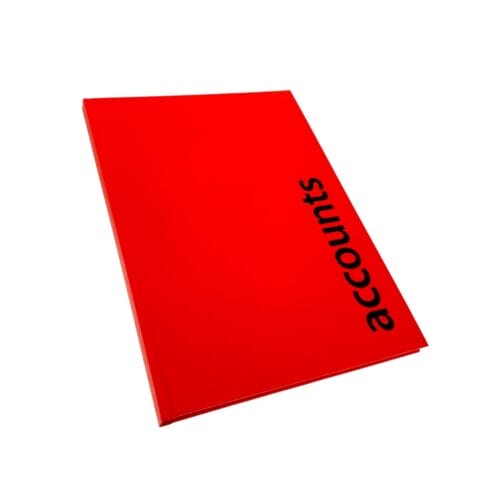 Agenda-Salon-Accounts-Book. A4 sized red hardback, with black writing