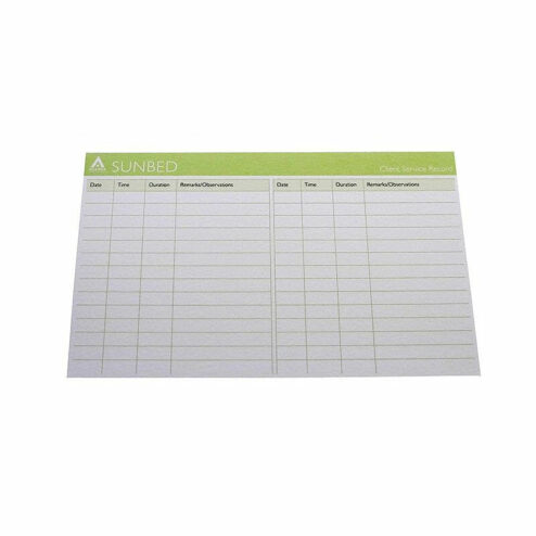 Agenda Sunbed Record Cards Pack 100