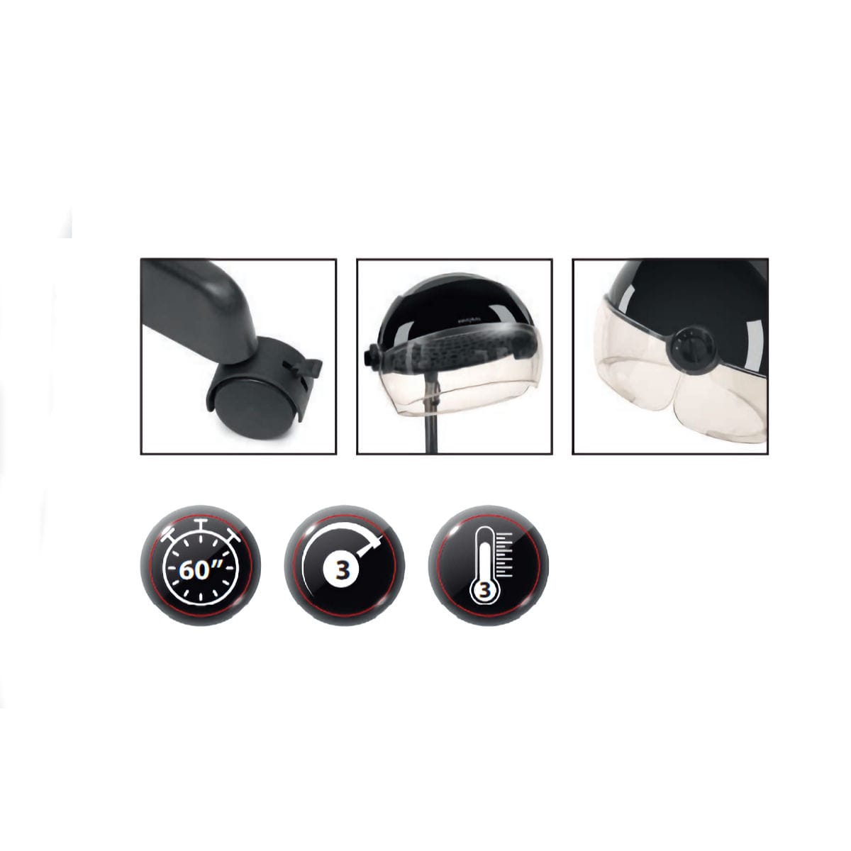 Sibel Proself II Mobile Black Hood Dryer - Image 2