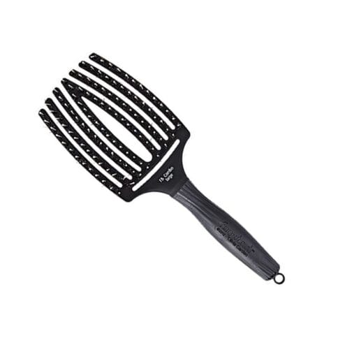 Olivia Garden Black Fingerbrush Combo Large. With white teeth.