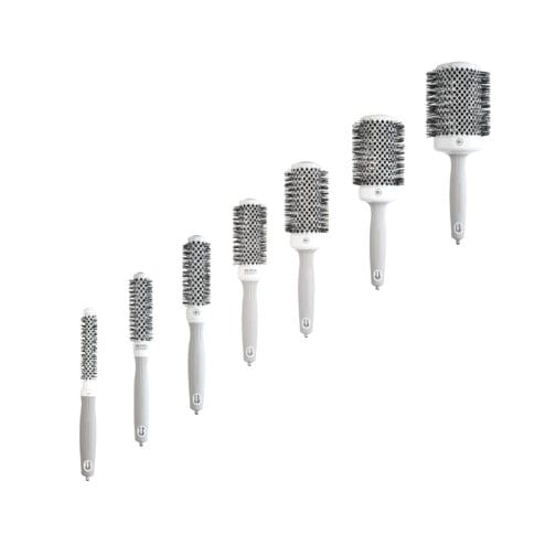 Olivia Garden Expert Blowout Shine Hair Brush – White and Grey