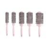 Set of five pastel pink radial styling brushes