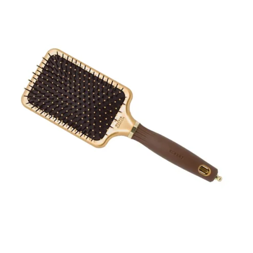 Olivia Garden Expert Care Brush, brown and gold brush with a wide paddle design