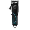 Wahl Senior 2.0 Cordless Clippers. Black frontage, silver casing and blue LED trim.